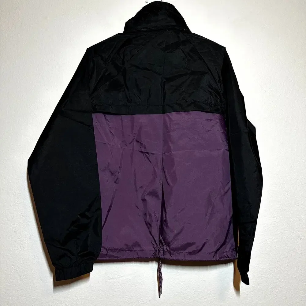 Vintage Adidas Windbreaker 80s 1/2 Zip Track Jacket Hidden Hood 100% Nylon Small
